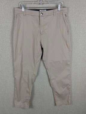 Birddogs Pants Mens 34x28 Beige Khakis Chino Stretch Golf Performance Pockets